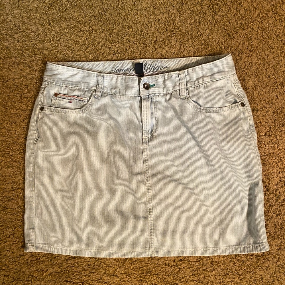 Tommy Hilfiger pinstriped denim skirt